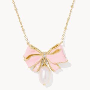 Kendra Scott Bow Pearl Pendant Necklace, Earrings, and Bracelet Set